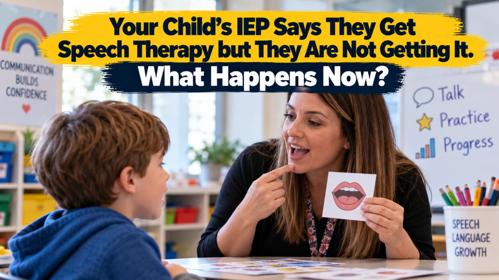 Your Child's IEP Says They Get Speech Therapy but They Are Not Getting It. What Happens Now?